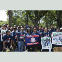 Just a few of the Local 100 members who marched in Washington