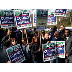 Local 100 Members in Westchster, where our endorsed candidate, Gov. Cuomo, cast his ballot this morning.