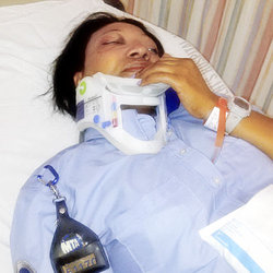 Marlene Bien-Aime in hospital bed after the assault