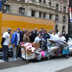 Local 100 members join with Neighborhood Ministries of Campbell, OH, who brought Sandy relief supplies