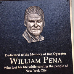 Plaque showing the loss hangs in the William Pena Swing Room at the Quill Depot