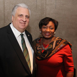 New York’s first woman to serve as Senate Majority Leader, Andrea Stewart-Cousins, with TWU Local 100 President Tony Utano at a recent event.